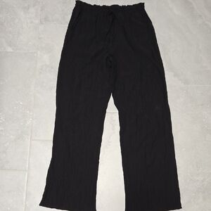 ZARA crinkle wide leg pants